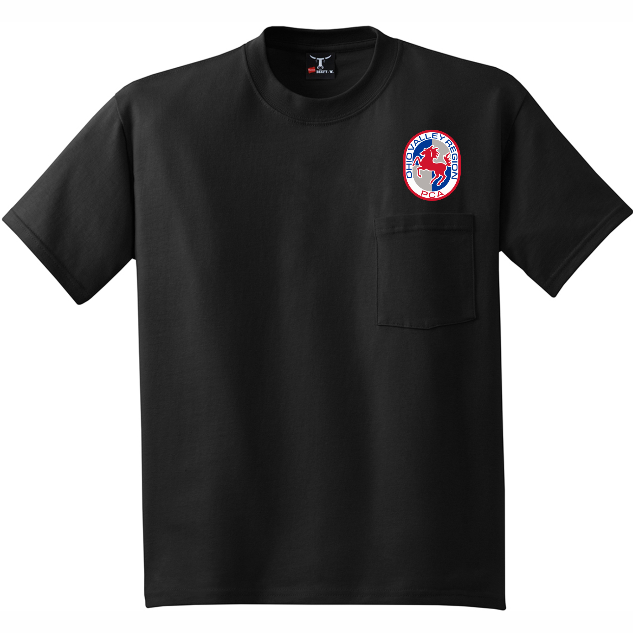 Hanes Beefy-T Pocket T-Shirt - 100% Cotton, Super Soft, Classic Fit (Orange, Large)