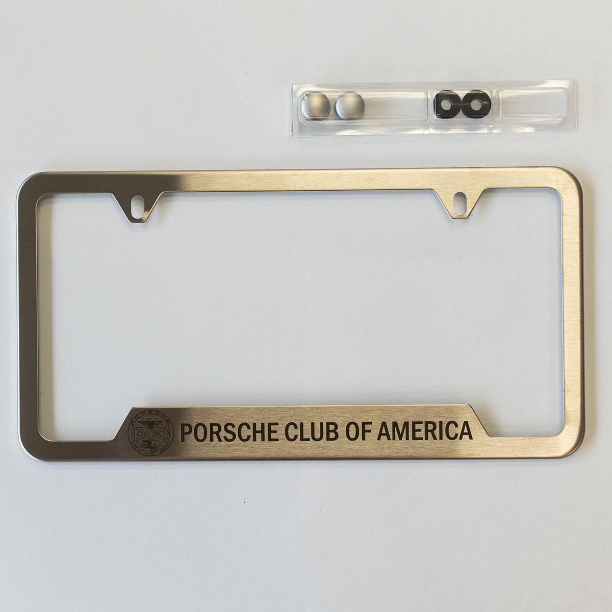 PCA - License Plate Frame - Brushed Steel | PCA National Webstore