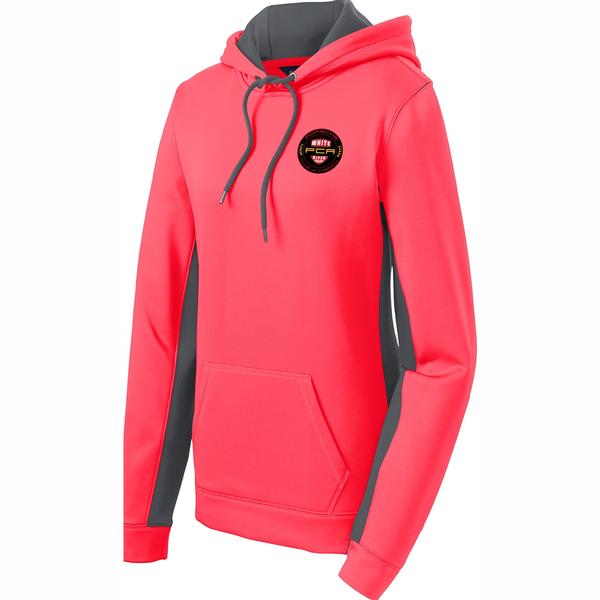 Ladies SportTek SportWick Fleece Colorblock Hooded Pullover PCA